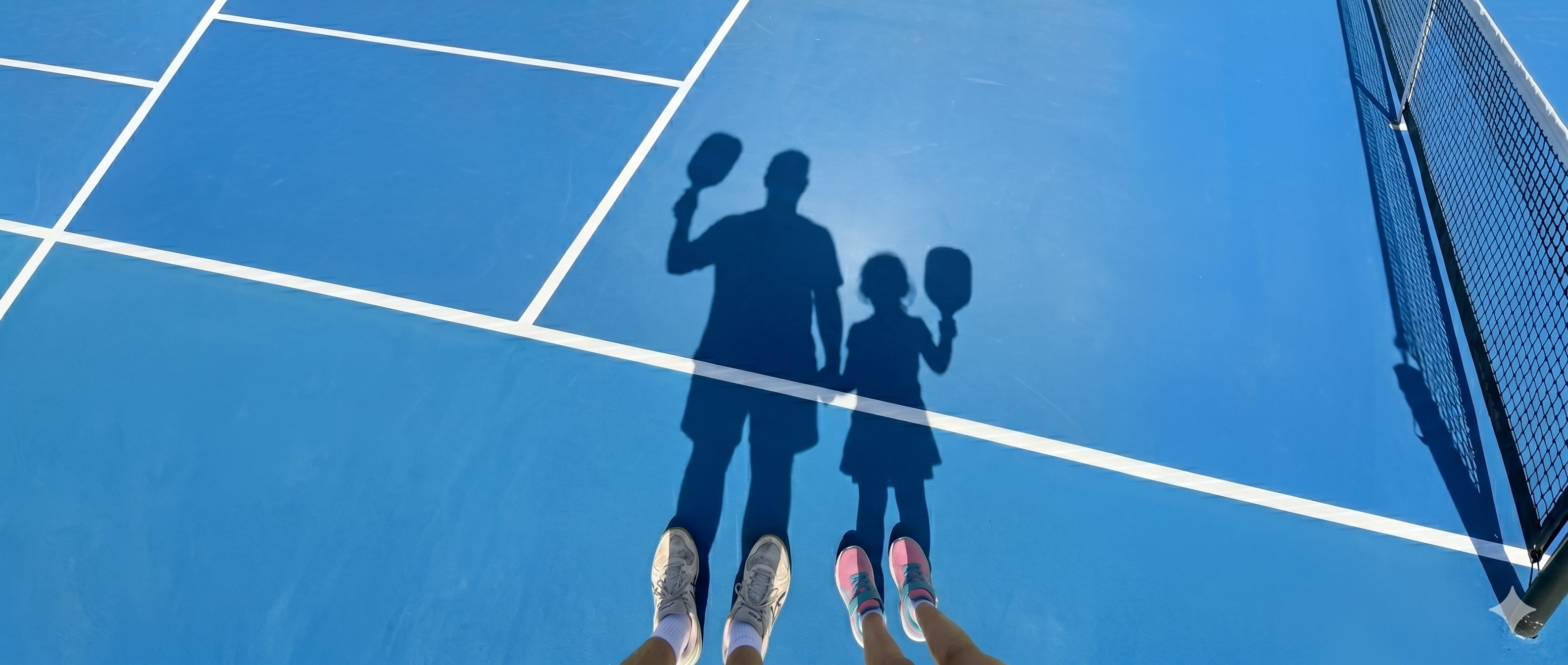 Ed and his daughter on the pickleball court, North Queensland